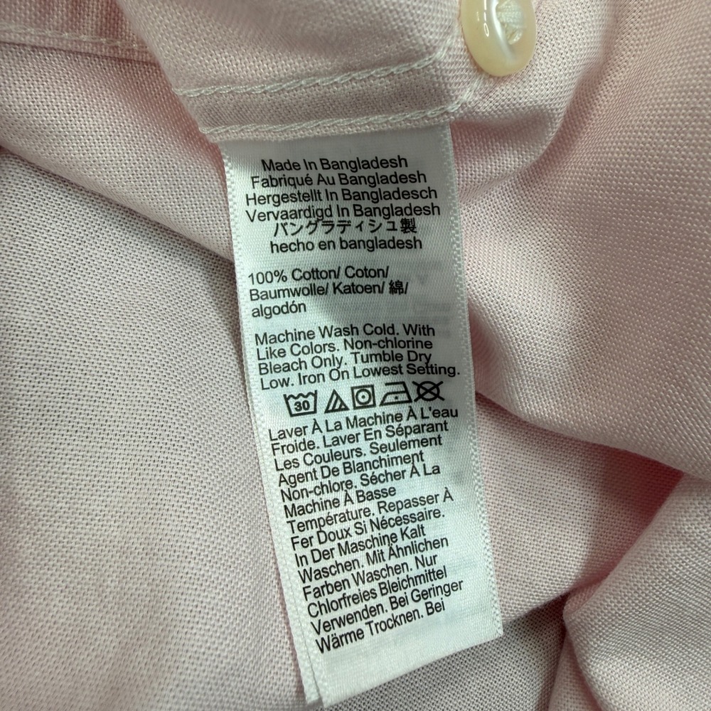 J.Crew Mens Size Large Slim Untucked Broken-In Oxford Shirt Pink Cotton NEW - Picture 7 of 7